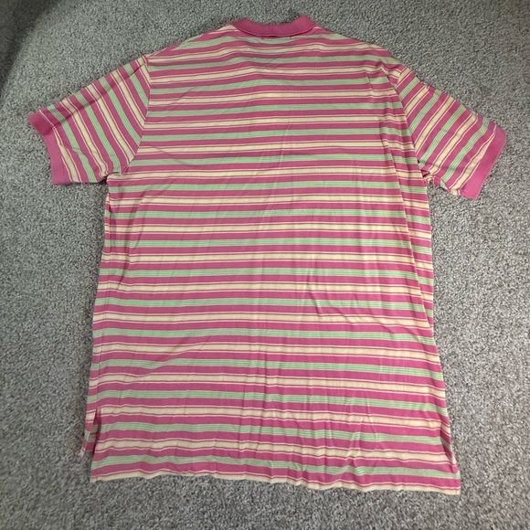 Men’s Polo Ralph Lauren Bright Pink Striped Short Sleeve Polo Shirt – Size XL - Picture 6 of 6